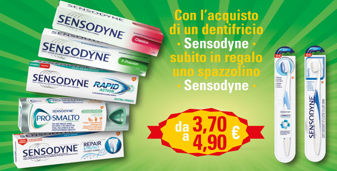Sensodyne offerta dentifricio spazzolino - Farmacie Comunali Torino