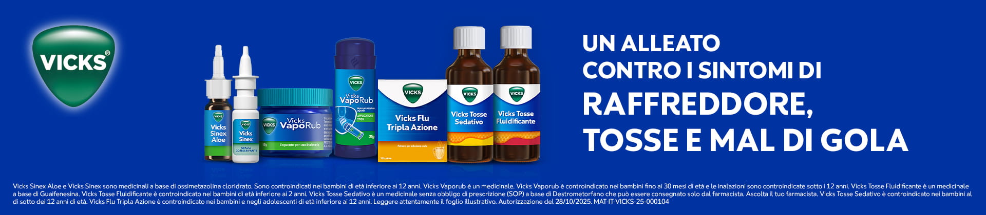 Vicks alleato con i sintomi di raffreddore, tosse e mal di gola - Farmacie Comunali Torino